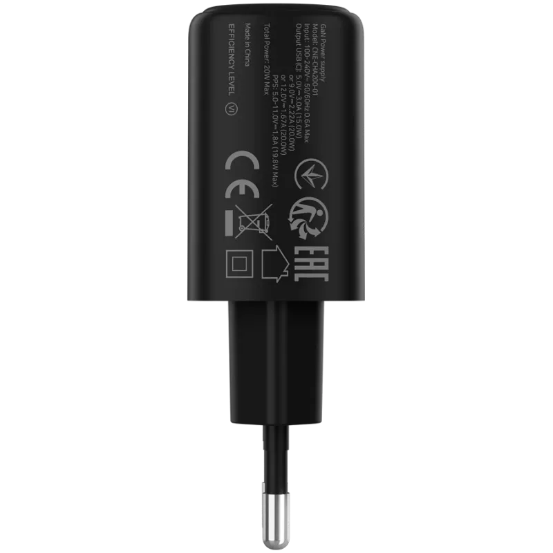 CANYON lādētājs OnCharge 200 20W 1xPD EU Melns