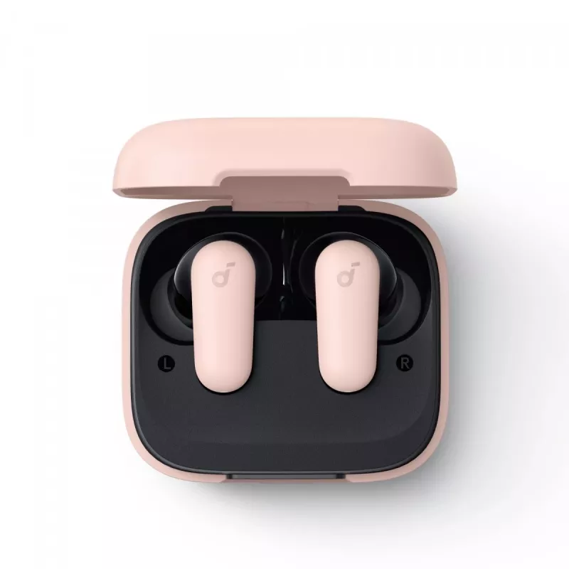 Austiņas Anker P30i bezvadu ievietojamās austiņas zvaniem un mūzikai, USB Type-C, Bluetooth, gaiši rozā