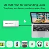 Portatīvs akumulators zaļa Cell BPLGC20P 20800 mAh litija jonu, USB-C PD 65W, 2x USB-C + 1x USB-A, alumīnija korpuss
