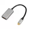 IBOX USB-C uz HDMI adaptera kabelis, modelis IACFAK, USB-C (vīrišķais) uz HDMI (sievišķais), 4K 60Hz, taisni savienotāji, sudraba krāsā