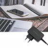 QOLTEC 51024 — Universāls iekštelpu maiņstrāvas lādētājs, 65W PD, 20V/3.25A, 1.2m kabelis, melns