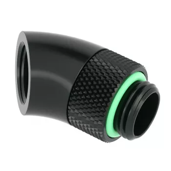 Barrow 45° pagriežams adapteris G1/4 AG uz G1/4 IG, melns (TWT45-B01 b)