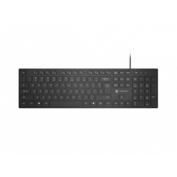 Vadu plānā multimediālā tastatūra NATEC HERRING — melna, zema profila izkārtojums, multivides taustiņi