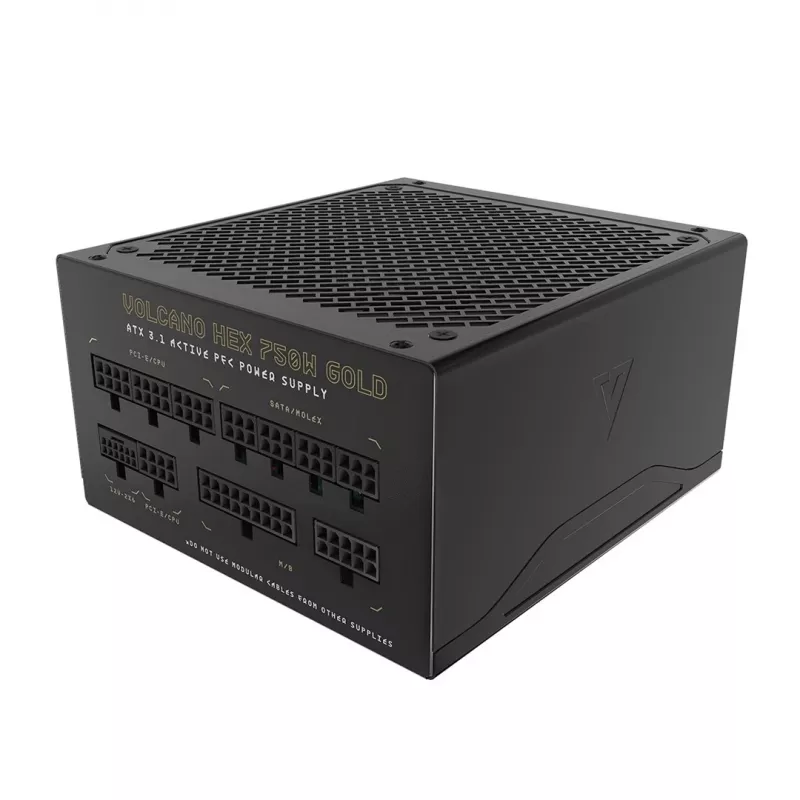 Barošanas bloks MODECOM VOLCANO HEX GOLD 750W, 80 PLUS Gold, ATX 3.1, modulārs, 14 cm ventilators