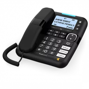 Amplicomms BigTel 1580 DECT klausule brīvroku režīmā, saderīga ar dzirdes aparātiem, atkārtota zvanīšana, automātiskais atbildētājs, LED displejs (ATL1423341)