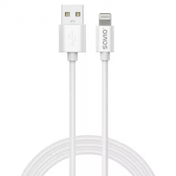 Savio Cl-193 USB kabelis USB 2.0 2 m USB A USB C/Lightning Balts