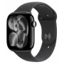 Watch Series 11 GPS 42mm Jet Black Aluminium Case ar Black Sport Siksniņu - S/M