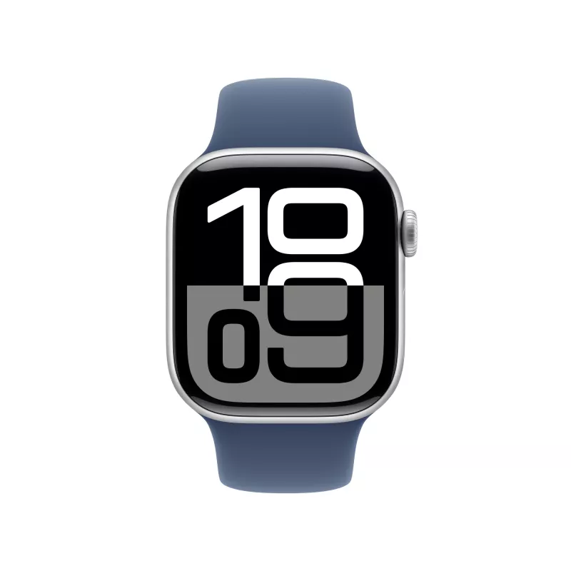 Apple Watch S10 Aluminium Cellular 42mm Sudraba (Sporta aproce džinsa) S/M
