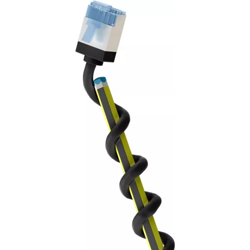 Goobay Ultra-Flexible CAT 6A komutācijas kabelis plāns U/FTP Melns - extra-short plug (74316)