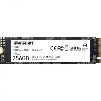 M.2 NVMe SSD PATRIOT P300 256GB — M.2 2280, lasīšana 1700 MB/s, rakstīšana 1100 MB/s