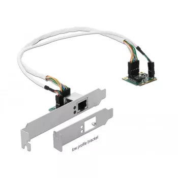 DeLOCK Mini PCIe I/O PCIe pusizmēra 1 x Gigabit LAN zema profila – tīkla adapteris – PCIe pusizmēra mini karte – Gigabit Ethernet x 1 (95265)