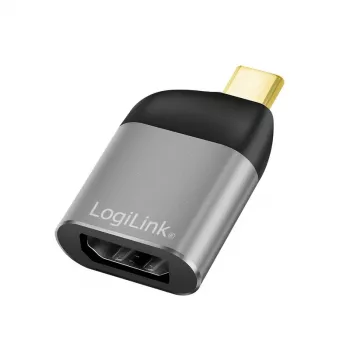 LogiLink CUA0204 USB-C uz DisplayPort savienotāju adapteris Melns Pelēks