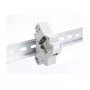 Iespiežams Keystone turētājs DIN sliedei DELOCK 67043 — plastmasas, iezemēts, 60×88,2×21,5 mm, pelēks