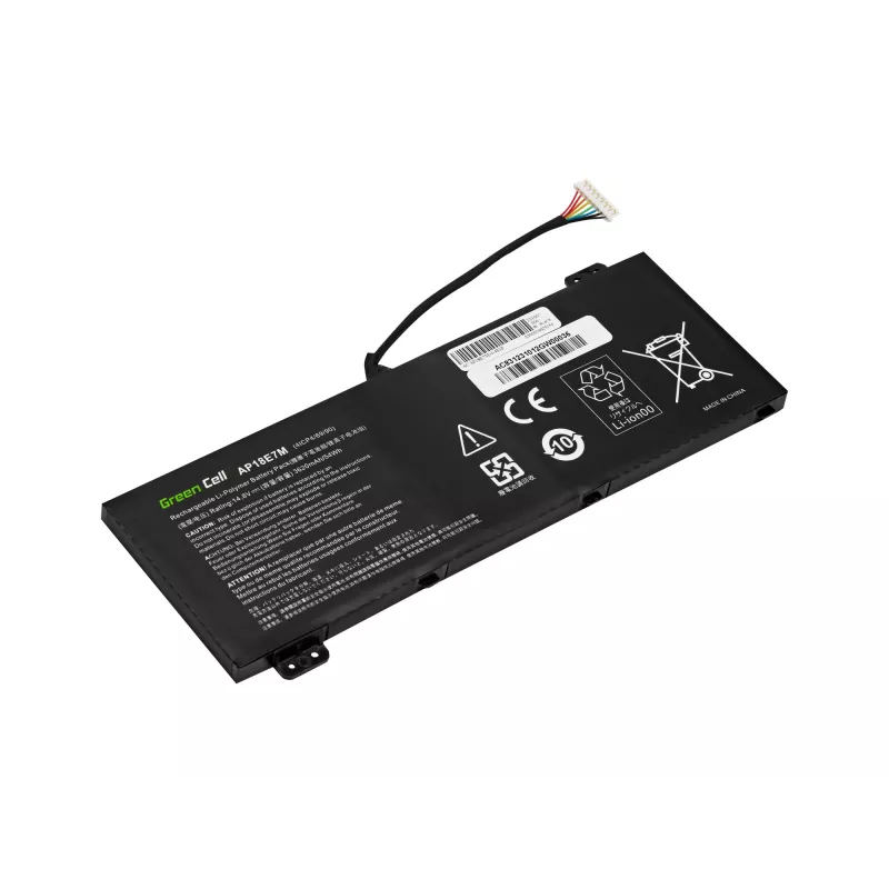 Baterija Green Cell AC83 priekš Acer Nitro AN515/AN517 — LiPo 3620 mAh, melna