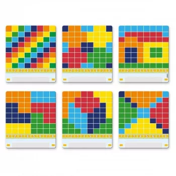 Izglītojoša mozaīkas rotaļlieta QUERCETTI Mosaici Pallino Coding Travel Version 1006 — pārnēsājams dēlīšu komplekts kodēšanai