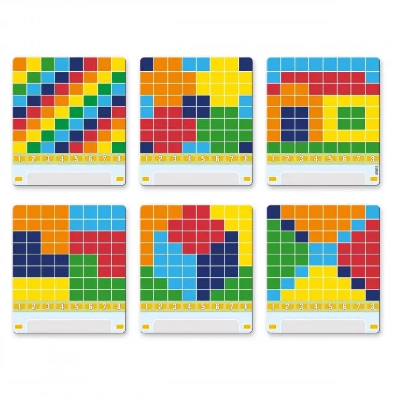 Izglītojoša mozaīkas rotaļlieta QUERCETTI Mosaici Pallino Coding Travel Version 1006 — pārnēsājams dēlīšu komplekts kodēšanai