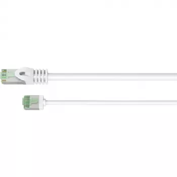 Ultra-Flexible Cat.8.1 komutācijas kabelis plāns, U/FTP (Balts, 3 Metri, īpaši īss spraudnis)