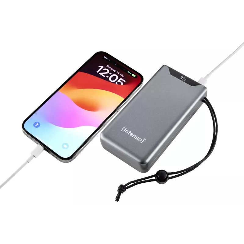 Ārējais akumulators INTENSO 7332054 — 20000 mAh, PD 3.0 & QC 3.0, 20 W, USB-A + USB-C, pelēks