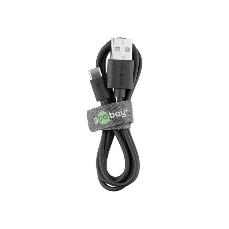 Goobay | USB-C uzlādes un sinhronizācijas kabelis (USB-A > USB-C) | 38675 | Melns | RJ-45 | RJ-45 90°