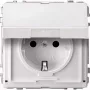 MERTEN SCHUKO kontaktligzda 16A MEG2310-7260 alumīnija AC 250V ar veramu vāciņu MEG2310 MEG2310-7260 (MEG2310-7260)