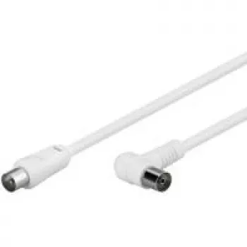 Wentronic Goobay Antena Leņķa Savienojuma Kabelis, 100% Ekranēts, Balts, 2,5 m - Koaksiālais Spraudnis Koaksiālā Kontaktligzda 90° (67360)