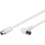 Wentronic Goobay Antena Leņķa Savienojuma Kabelis, 100% Ekranēts, Balts, 2,5 m - Koaksiālais Spraudnis Koaksiālā Kontaktligzda 90° (67360)