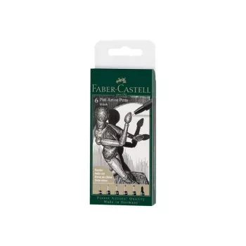 Mehānisko zīmuļu komplekts Faber-Castell 167154 — 6 gab., melna plastmasas korpuss, melns grafīts
