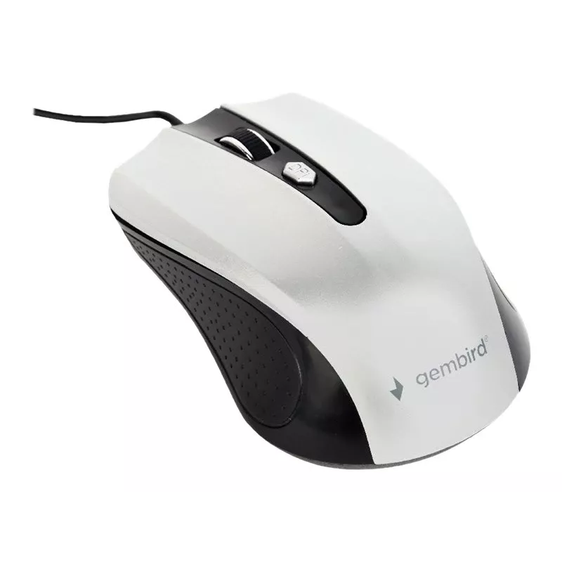 Vadu optiskā datorpele abām rokām GEMBIRD MUS-4B-01-BS, USB Type-A, 1200 DPI, 4 pogas, melna/sudrabota