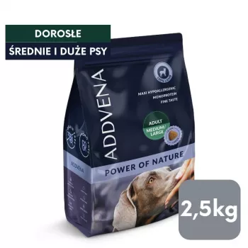 ADDVENA Power of Nature Adult Medium/Large Lamb - sausā suņu barība - 2,5kg