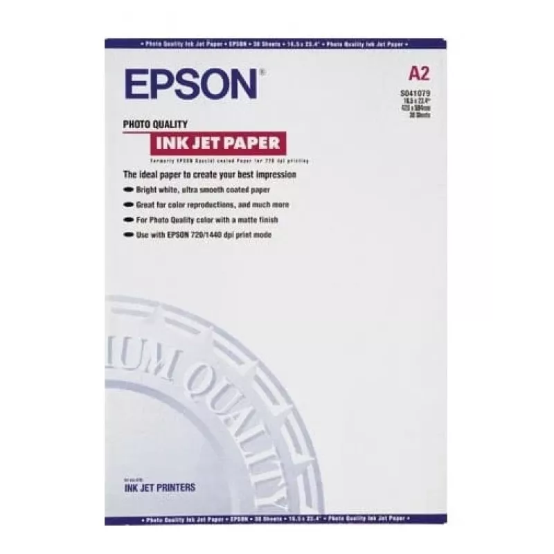 Epson Photo Quality tintes printera papīrs, DIN A2, 102g/m², 30 loksnes