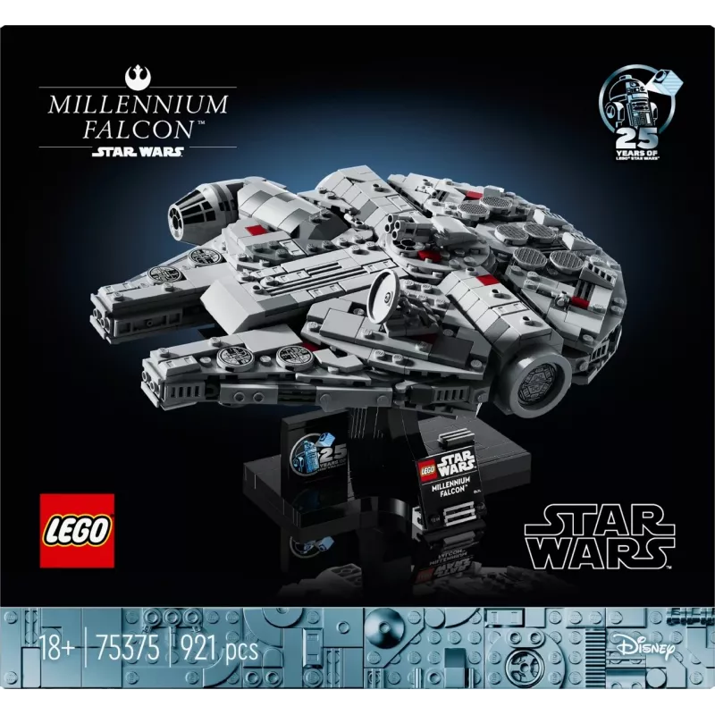 LEGO Star Wars Millennium Falcon 75375 modelu komplekts — 1351 gab., 18+, 190×240×130 mm