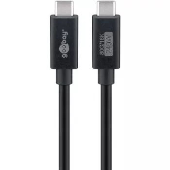USB-C kabelis WENTRONIC USB4 Gen4 1,2 m — atbalsta 16k@60Hz un 4K@120Hz