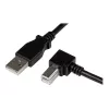 StarTech.com 2m USB 2.0 A to Right Angle B kabelis - M/M, 2 m, USB A, USB B, USB 2.0, 0.48 Gbit/s, melns