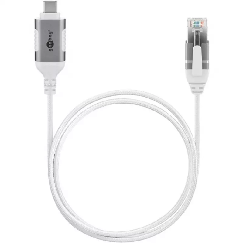 Goobay Ethernet kabelis USB-C 3.1 uz RJ45 plāns 1 m - savieno maršrutētāju, modemu vai (74385)