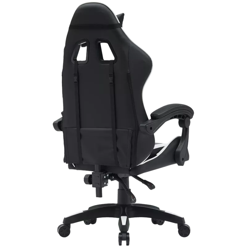 Spēļu krēsls CANYON Core SGCH2 — melns/baltss, ergonomisks dizains, regulējams augstums
