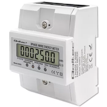 Trīsfāzu elektroniskais skaitītājs QOLTEC 50992 400V 100A