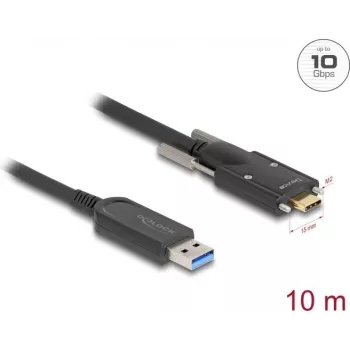 Aktīvs optiskais kabelis DeLOCK 83206 USB Type-A uz Type-C 10m 10 Gbps