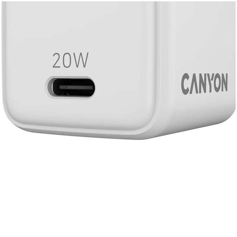 CANYON lādētājs CU20C GaN 20W 1xPD EU Balts