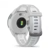 Viedpulkstenis GARMIN Forerunner 165 — GPS, AMOLED 1,2 collas, 4 GB, 5 ATM, 11 dienu akumulators, pelēks korpuss, balta siksniņa