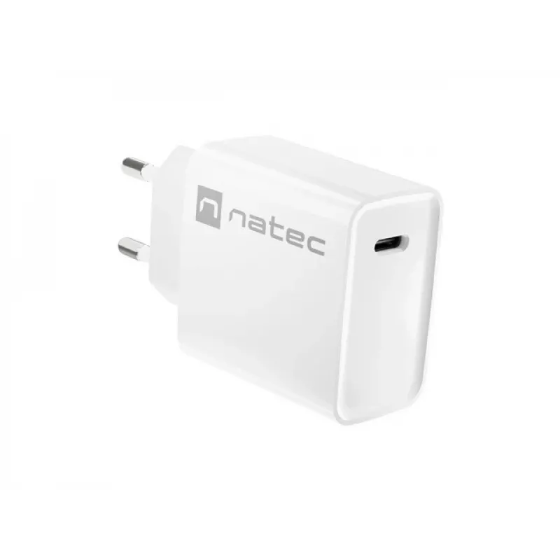 Iekštelpu USB-C ātrais lādētājs NATEC RIBERA 12V 20W Quick Charge 3.0 balts