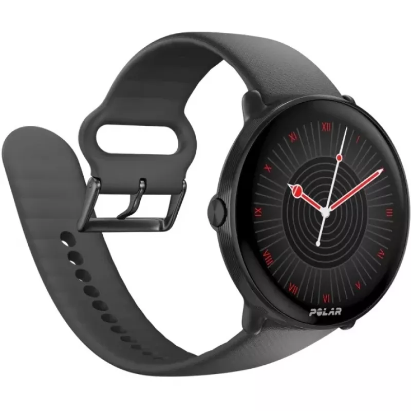 Polar Ignite 3 - Sporta pulkstenis ar siksniņu - Silikons - Siksniņas izmērs: S/L - Displejs 3,3 cm (1,28 inch) - 32MB - Bluetooth - 35 g - Nakts melns (900106234)