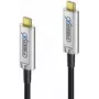 FiberX USB kabelis FX-I600-015 15m USB 3.2 Gen 1 USB C melns sudrabains