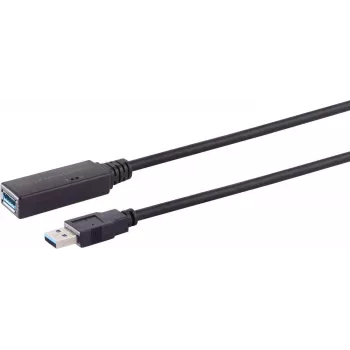 USB kabelis S/CONN 13-39075 10 m USB 3.2 Gen 1 melns