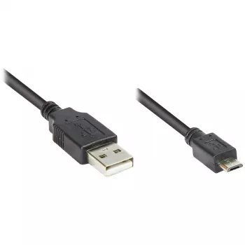 Savienojuma kabelis USB 2.0 spraudnis A uz mikro B, melns, 1,8 m, Good Connections® (2510-MB02)