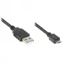 Savienojuma kabelis USB 2.0 spraudnis A uz mikro B, melns, 1,8 m, Good Connections® (2510-MB02)
