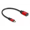 USB adapteris DeLOCK 60172 USB Type-C vīrišķais uz USB Type-A sievišķo 10 Gbps 15 cm sarkans metāls