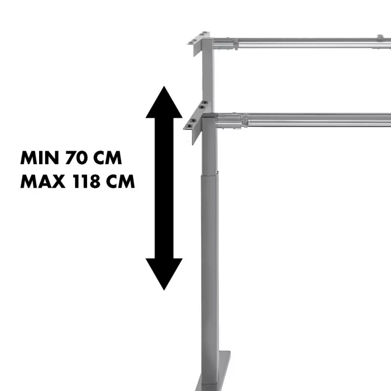 Manuāli regulējams galds MACLEAN MC-790NG — maksimālā slodze 60 kg, maksimālais augstums 120 cm