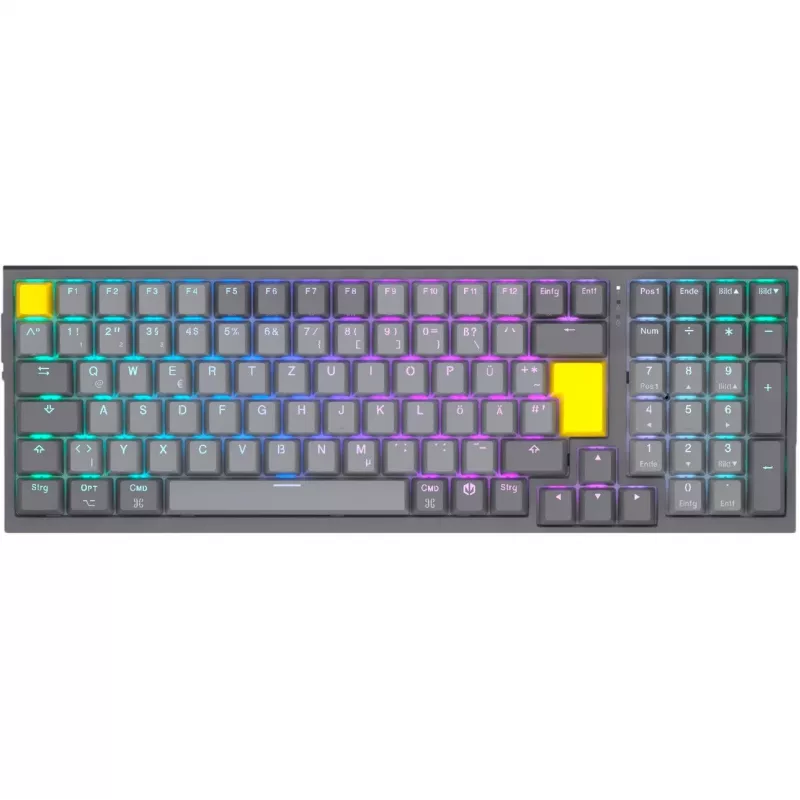 Celeris 1800, spēļu tastatūra pelēka, DE izkārtojums, ENDORFY dzeltena by Gateron