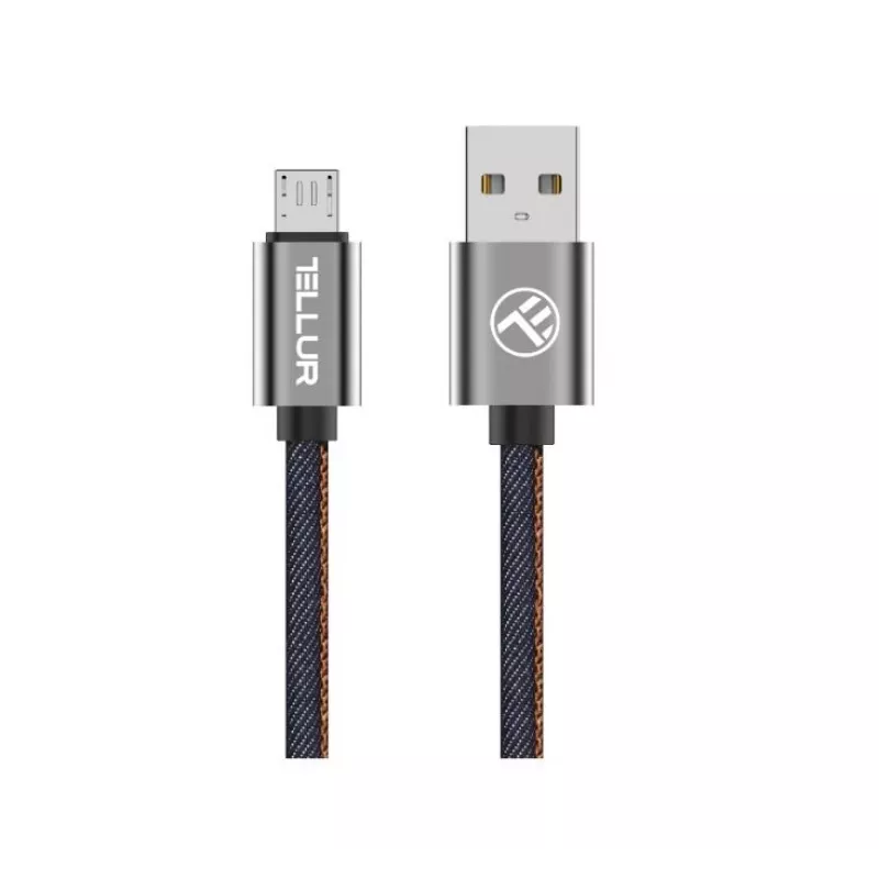 USB uz Micro USB datu kabelis Tellur 1 m džinsa krāsā