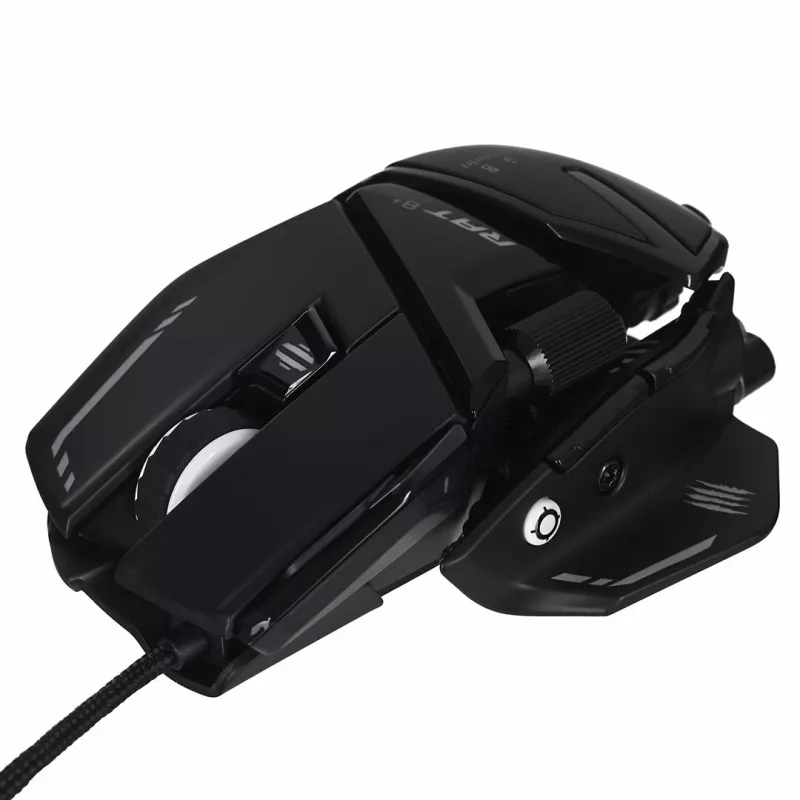 Spēļu pele Mad Catz R.A.T. 8+ — labā roka, optiskā, 16000 DPI, 11 pogas, USB Type-A, 145 g